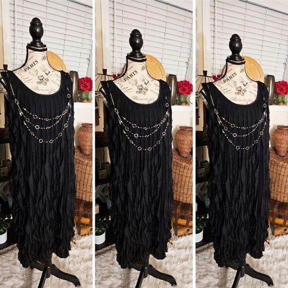 New VTG Roaman's Ruffle Detail Party Sheath Dress. 1XL FIT - Picture 3 of 15